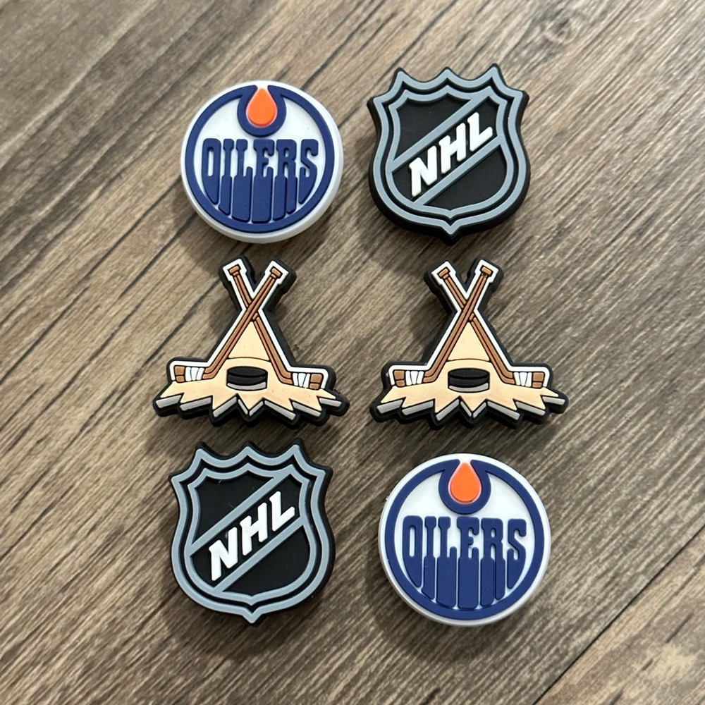 Edmonton Oilers Hockey Team Charm For Crocs Shoe Charms - 6 Pieces